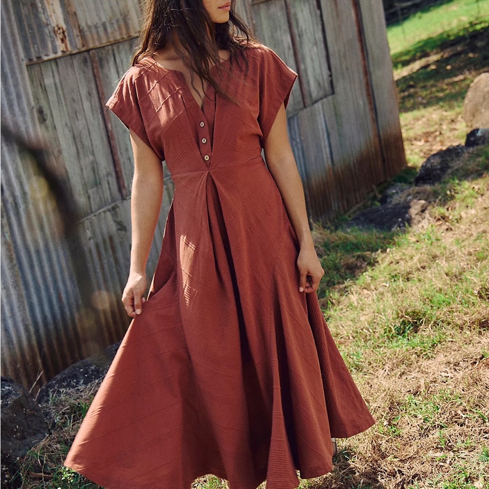 NWT Free People Outta Here Midi Dress